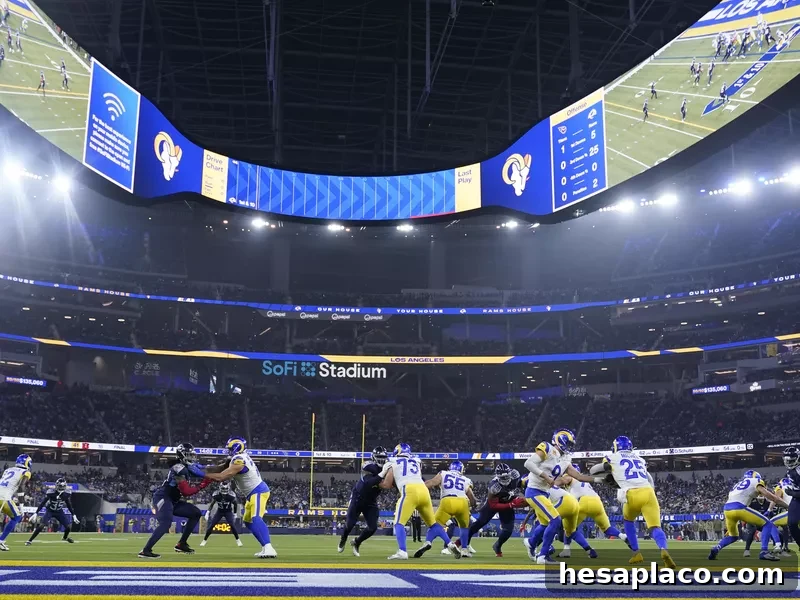 The Los Angeles Rams play Tennessee Titans at Sofi Stadium
