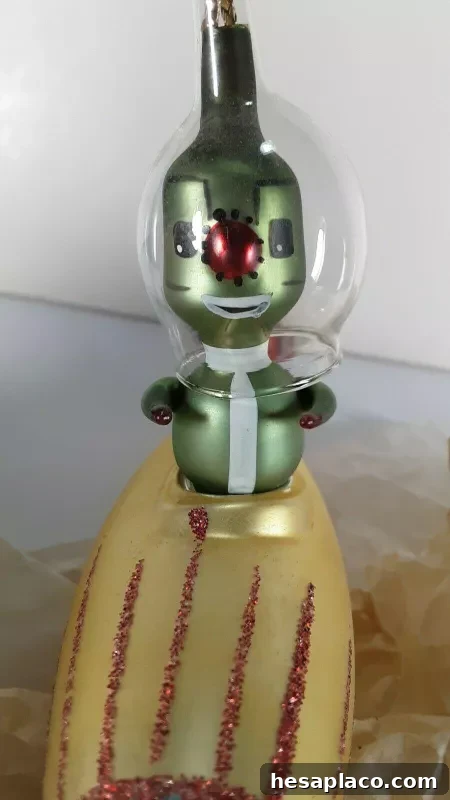 Vintage 1960's De Carlini 'Alien in Spacecraft' Ornament