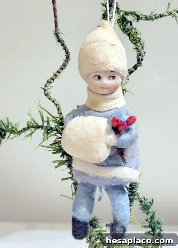 1890s Heubach Boy Spun Cotton Ornament