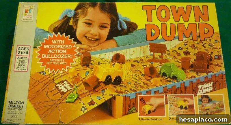 Happy girl on Town Dump game box cover