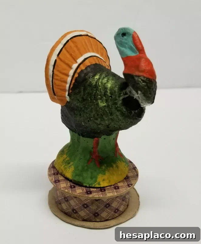 Vintage Paper Mache Thanksgiving Mini Turkey Candy Container