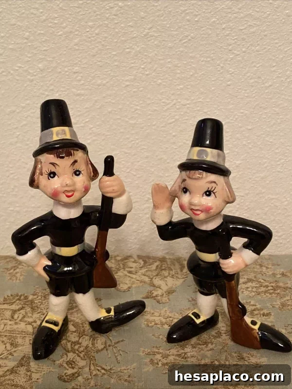 Vintage Kreiss Pilgrim Ceramic Figurines