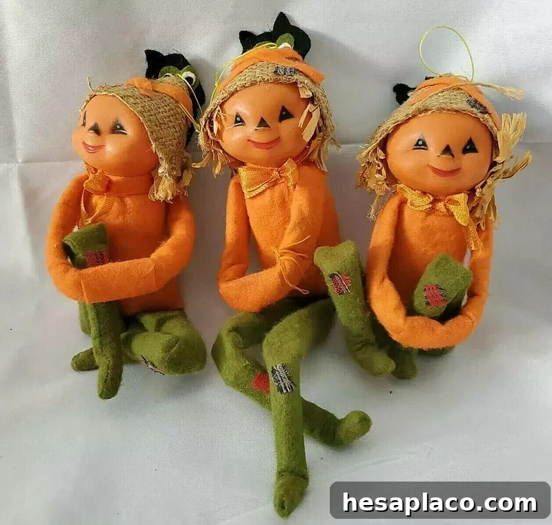 Rare Pumpkin Head Scarecrow Figures
