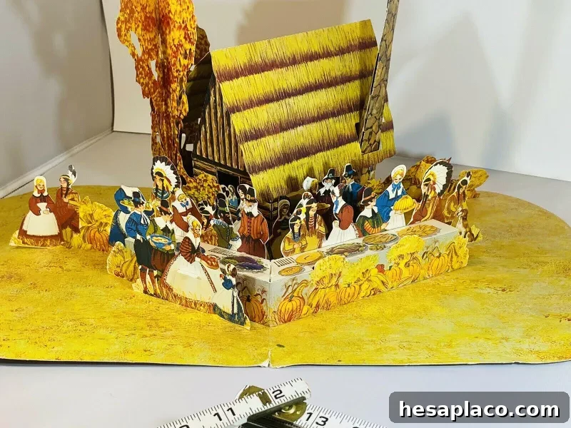Vintage Hallmark Die-Cut Thanksgiving 3D Pop-Up Card Decor Centerpiece