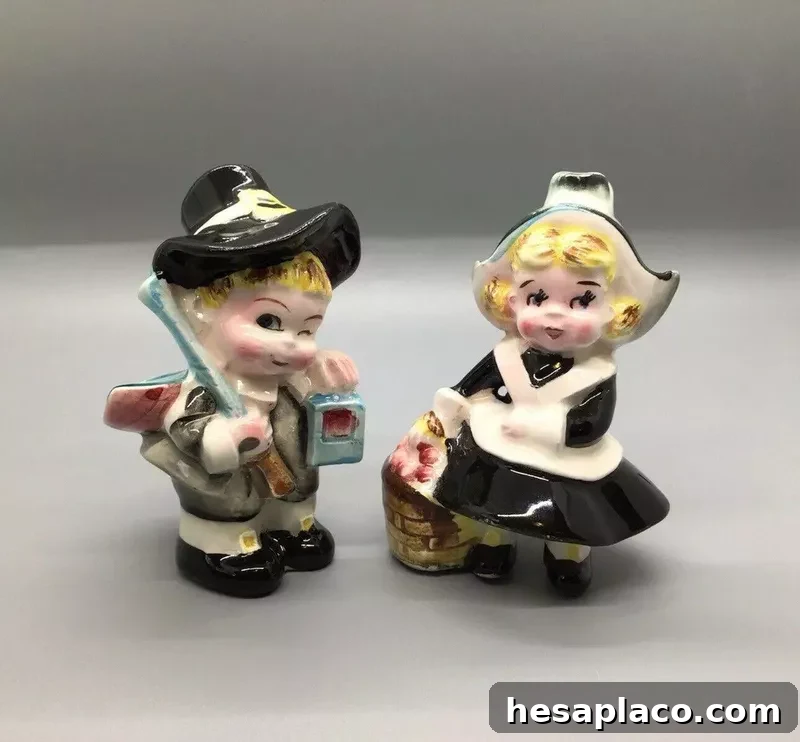 Norcrest Thanksgiving Pilgrims Salt and Pepper Shakers