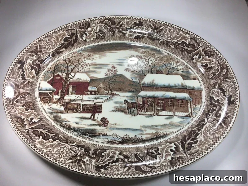 Vintage Johnson Brothers Home for Thanksgiving Platter