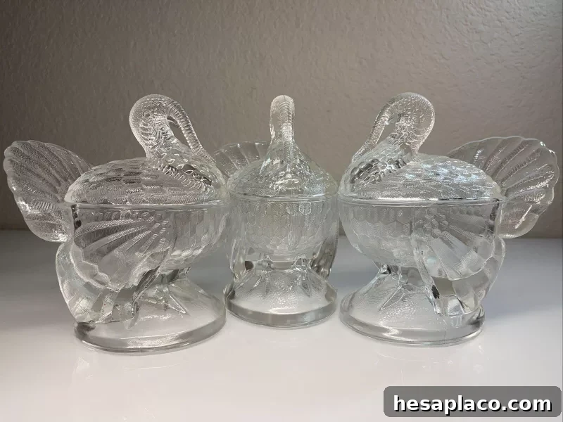 Vintage L.E. Smith Glass Thanksgiving Turkey Dishes
