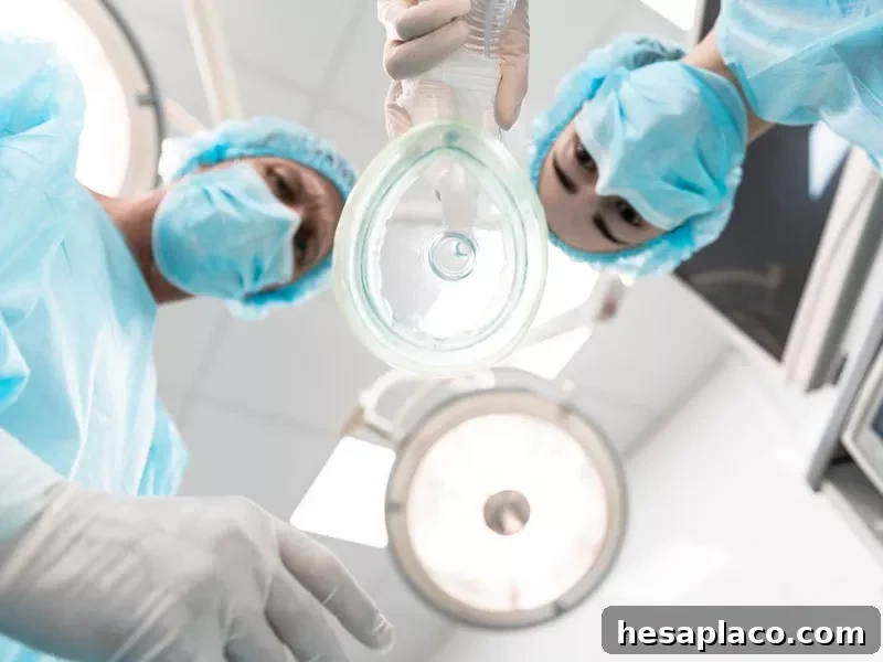 Patient getting anesthesia
