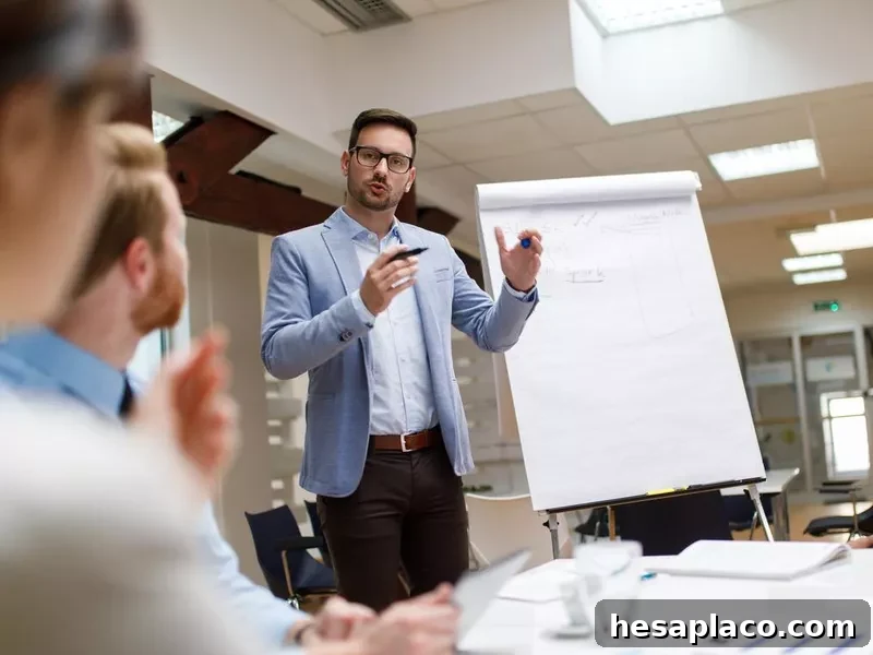 Businessman presenting new project to partners in the office