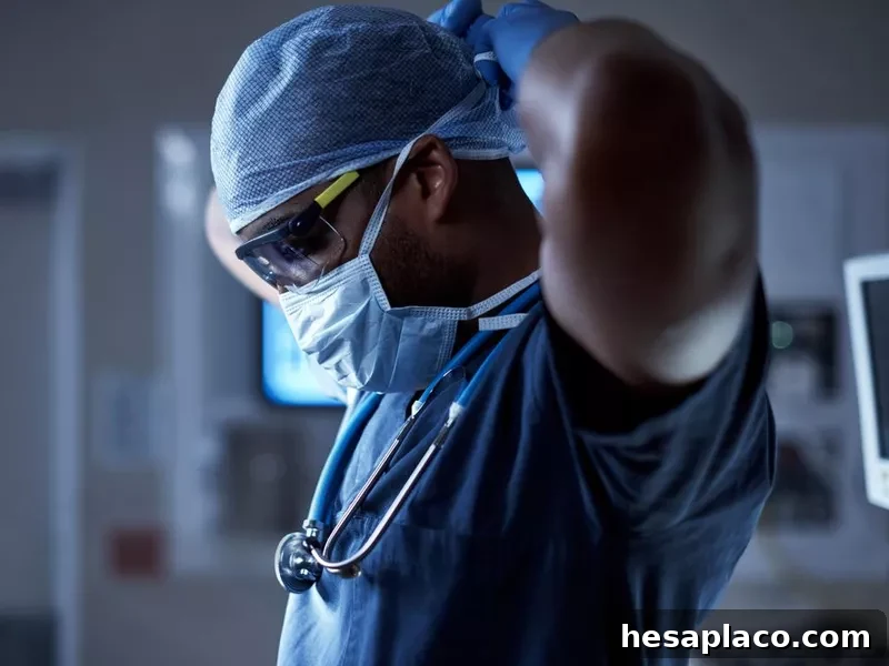 Surgeon getting ready for procedure