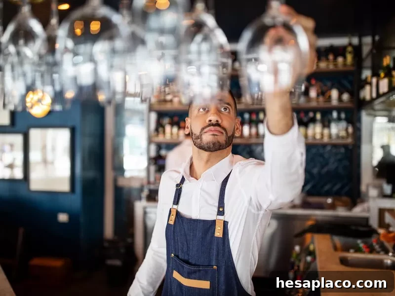 Bartender working at the cafe
