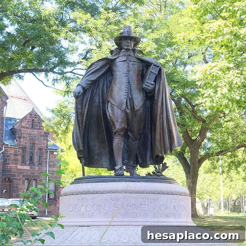 Puritan statue