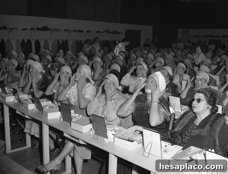 Women putting cream on their faces