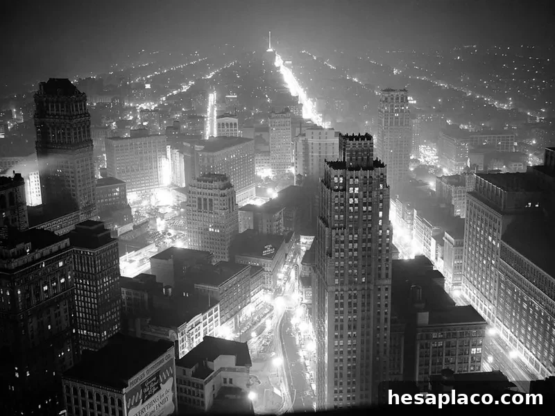 Detroit at night