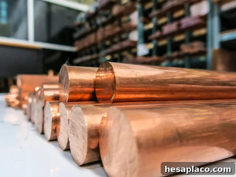 Copper material metal raw