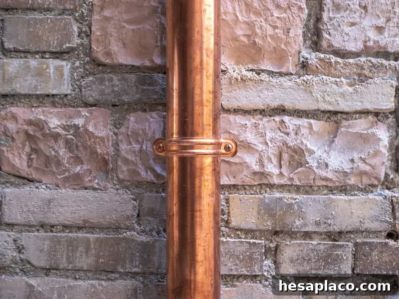 Copper downspout