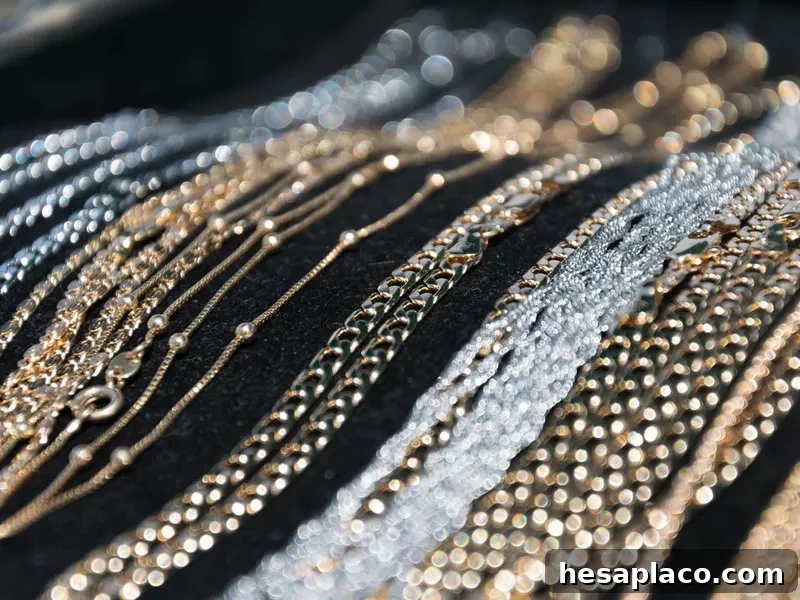 silver and gold necklaces and bracelets