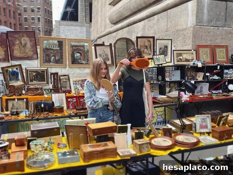 Shoppers at the Brooklyn Flea Market