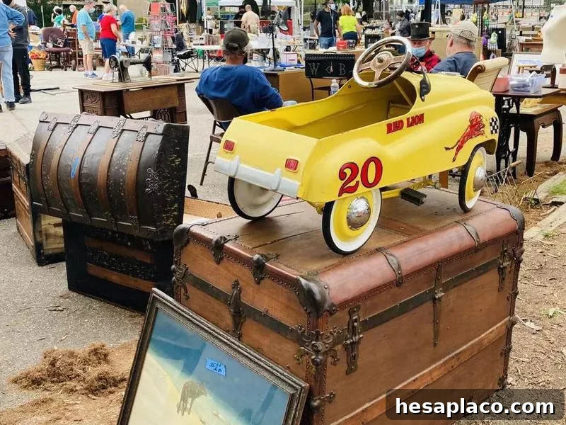 Unique car and chests at The Raleigh Market